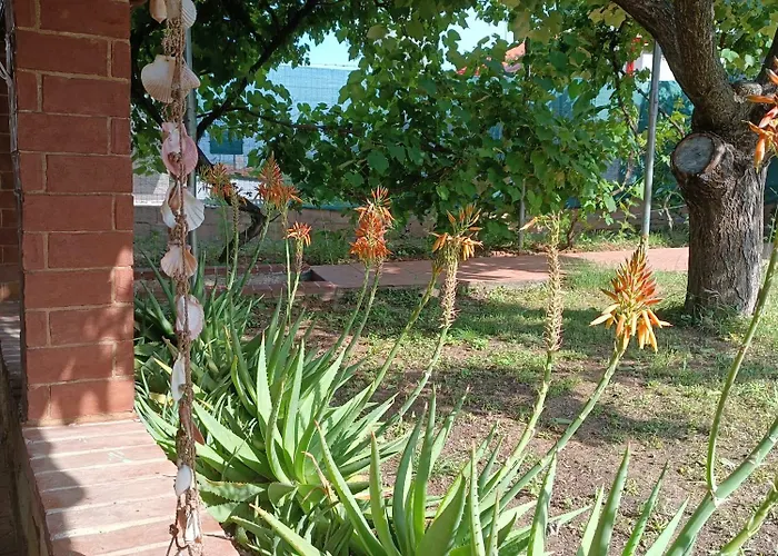 Naturstein-mediterranhaus Mit Gartenblick